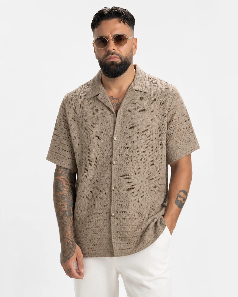 Paros Knitted Shirt Brown