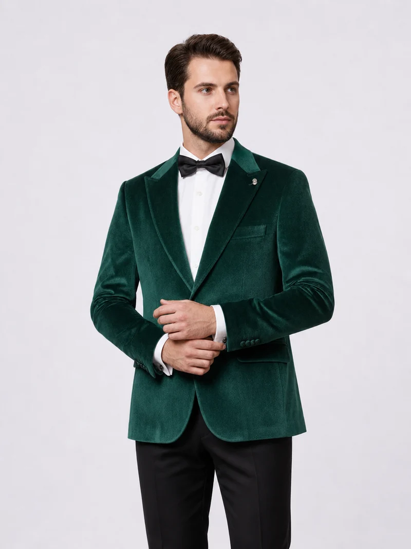 Elegant velvet jacket - green