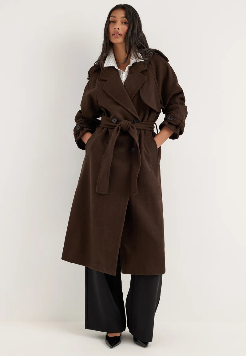 Onldear-trillion Long Belt Coat