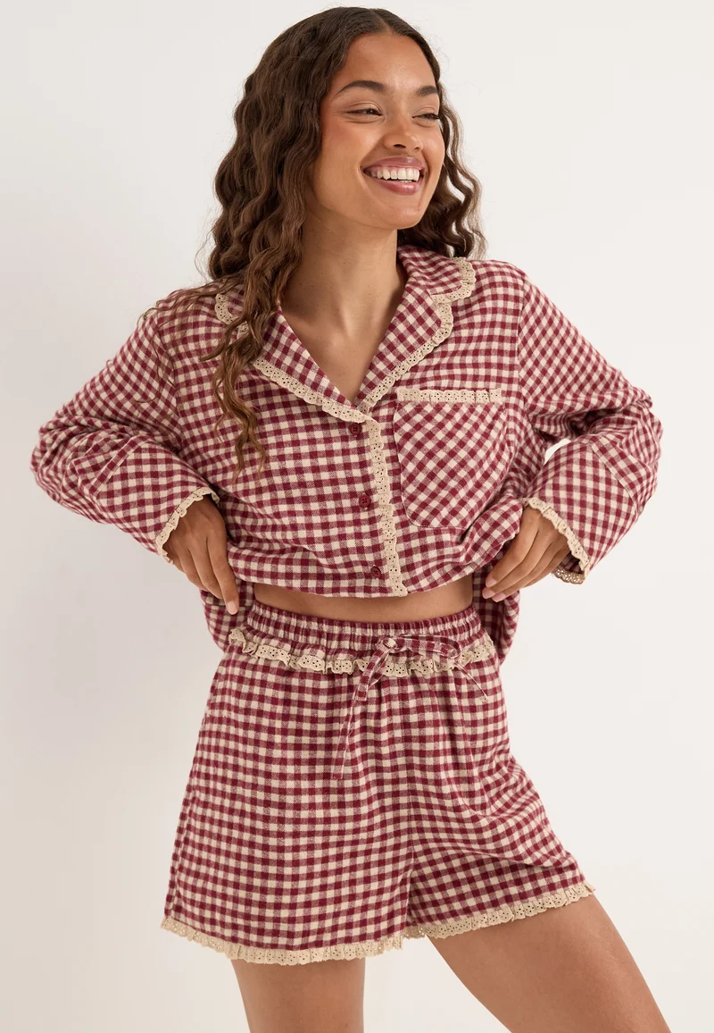 Flannel Pajama Shorts