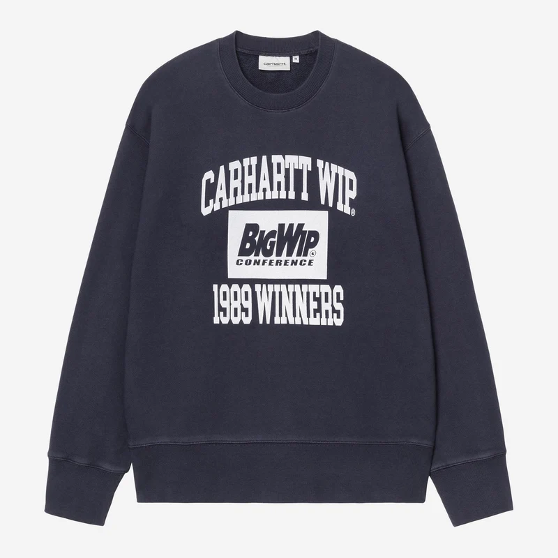 Carhartt WIP Herrtröja med vinnare från 1989 | Mörk marinblå, kraftig stentvätt