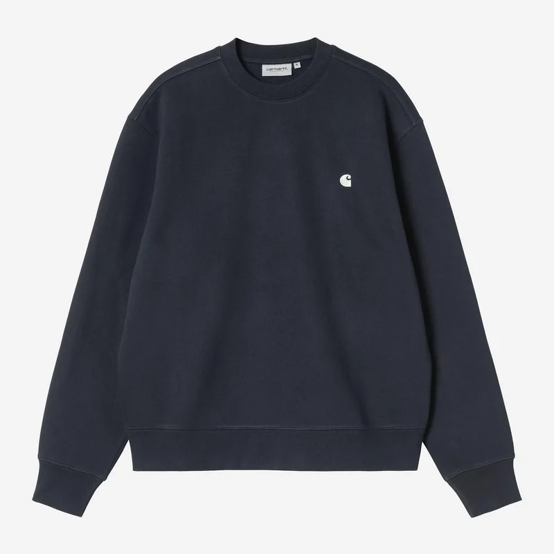 Carhartt WIP Herr Mack Sweatshirt | Mörk Marinblå Vaxad