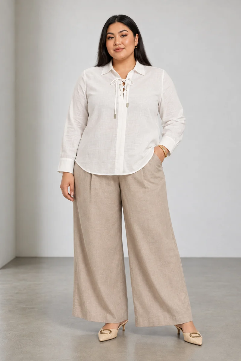 Lucra|Cotton Corset Detail Shirt