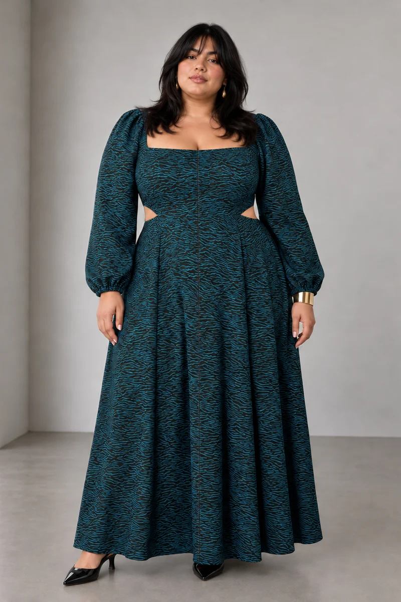 Zorin|Viscose Cutout Maxi Dress