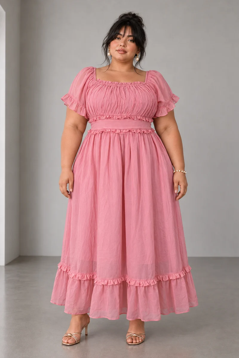 Lumera|Viscose Ruffle Maxi Dress