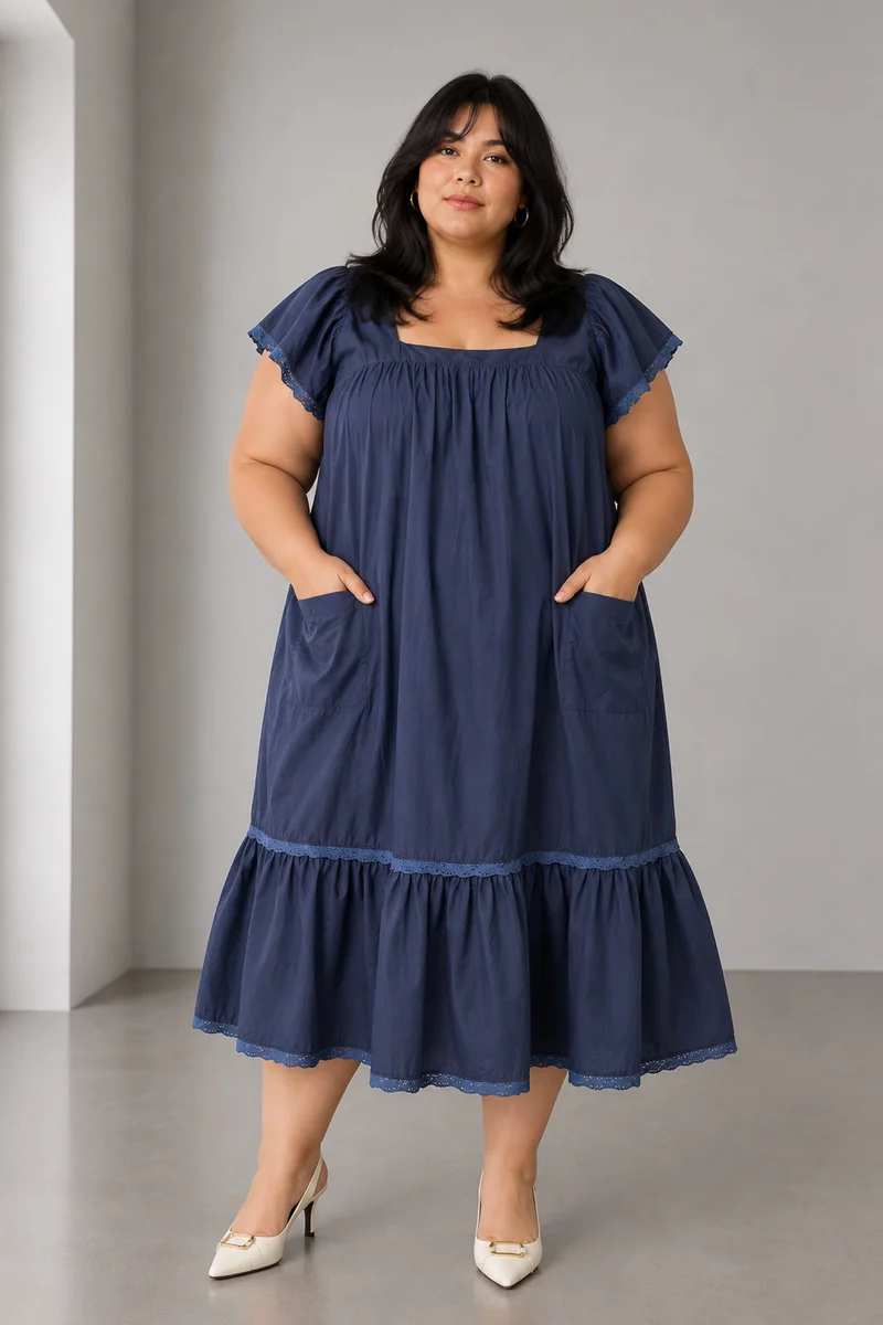Anaby|Cotton Tiered Midi Dress