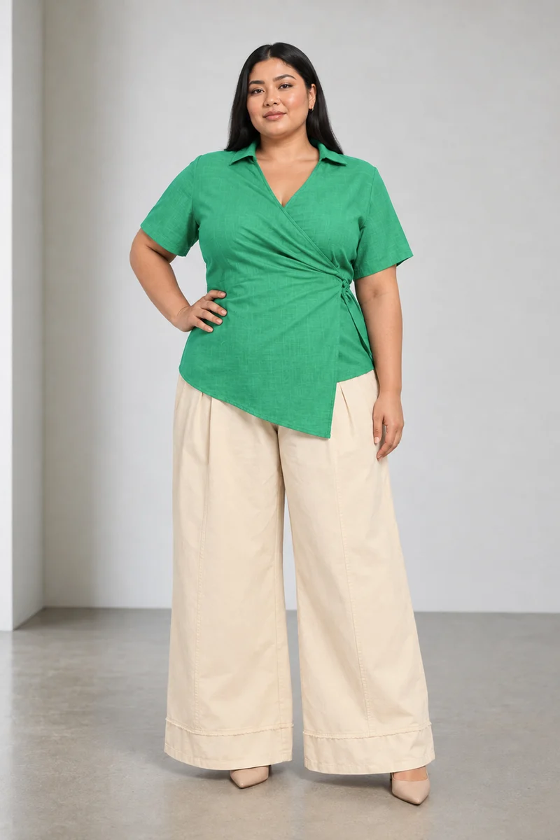 Jala|Cotton Wrap Style Shirt