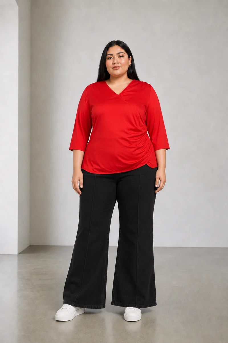 Prenu|Viscose Gathered Wrap Top