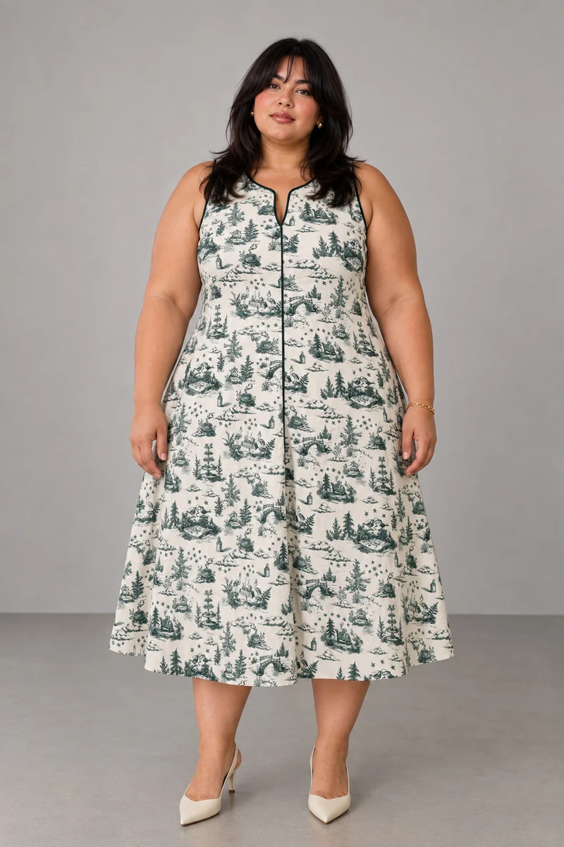 Mavelle|Viscose Aline Midi Dress