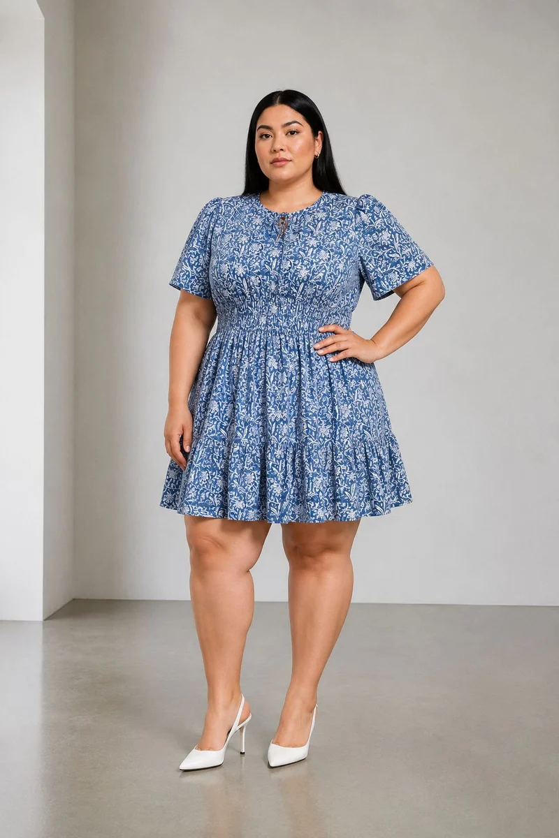 Lunae|Viscose Flutter Sleeve Dress