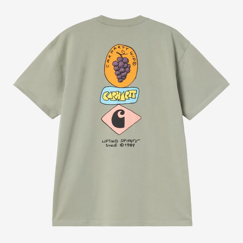 Carhartt WIP Herr T-shirt med staplade druvor | Skuggig grön