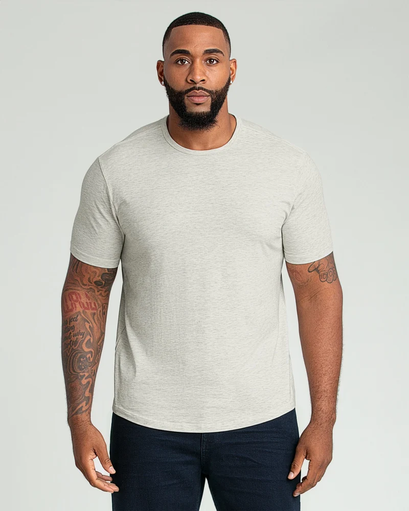 Organic Crew Neck T-Shirt (Slim Fit) / Oatmeal Heather