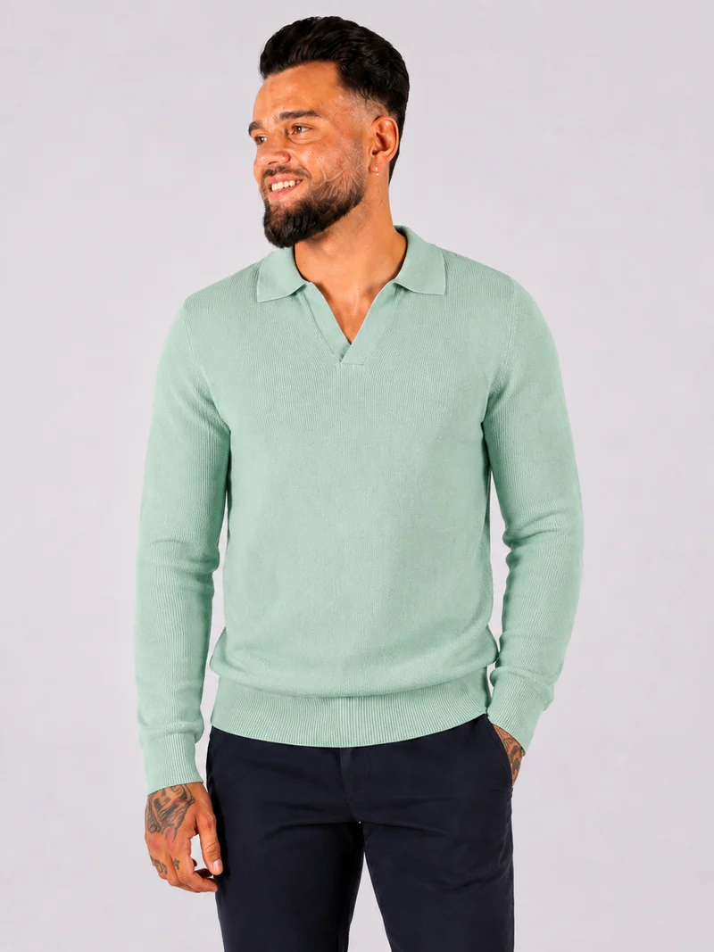 Polo Knitwear Long Sleeve Mint Green