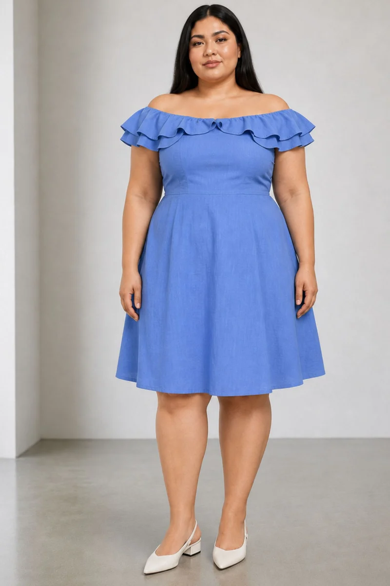 Sorin|Cotton Off Shoulder Mini Dress