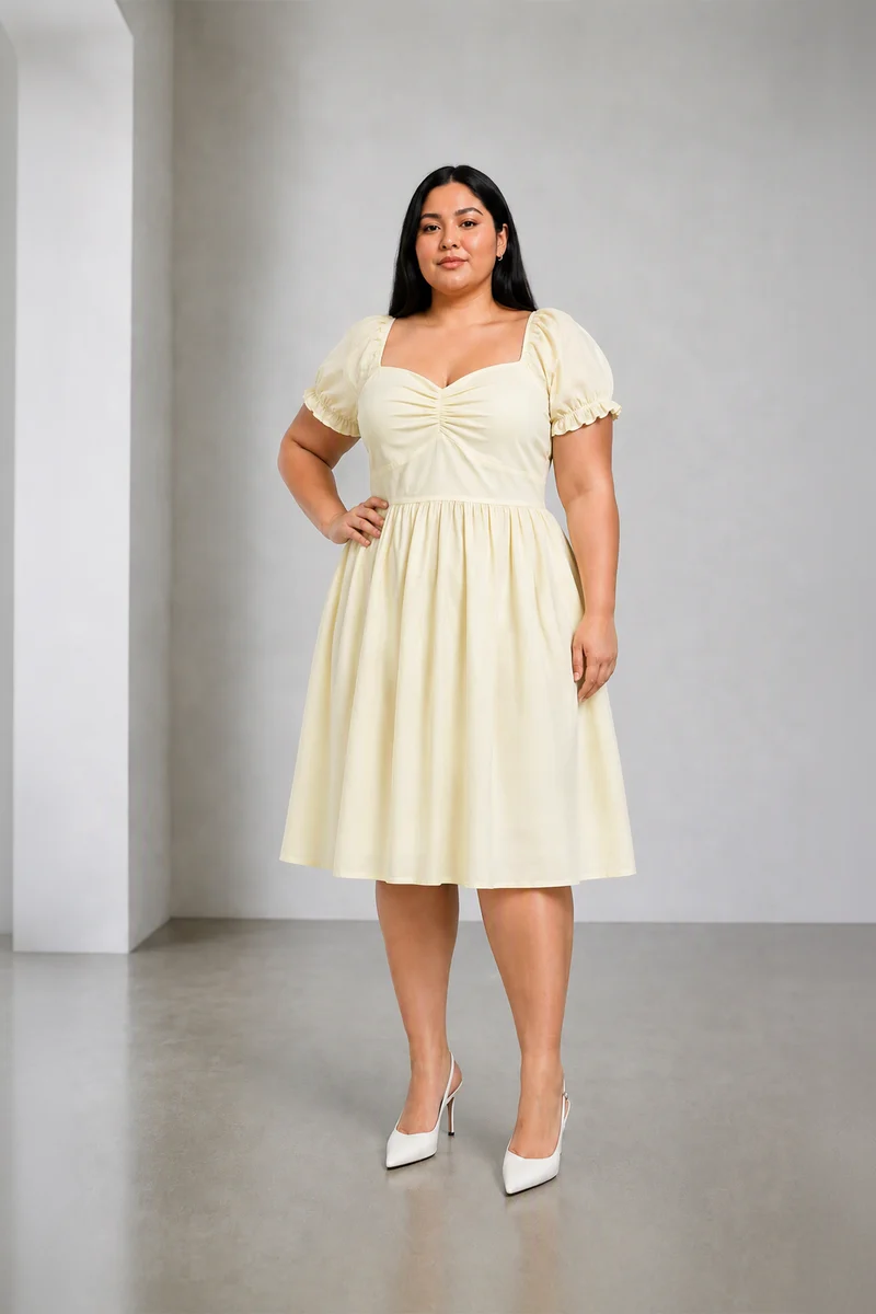 Sabela|Cotton Fit Flare Mini Dress