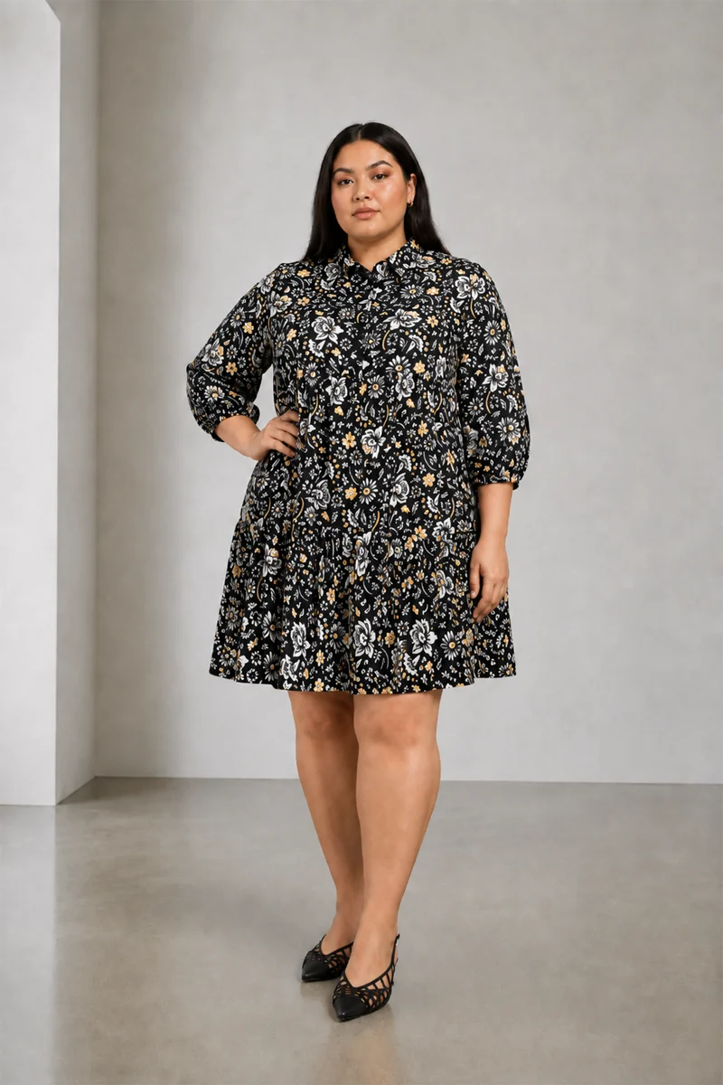 Ciria|Cotton Tiered Mini Dress