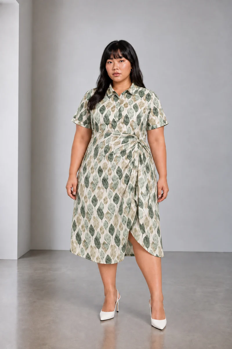 Linet|Viscose Twist Front Aline Dress