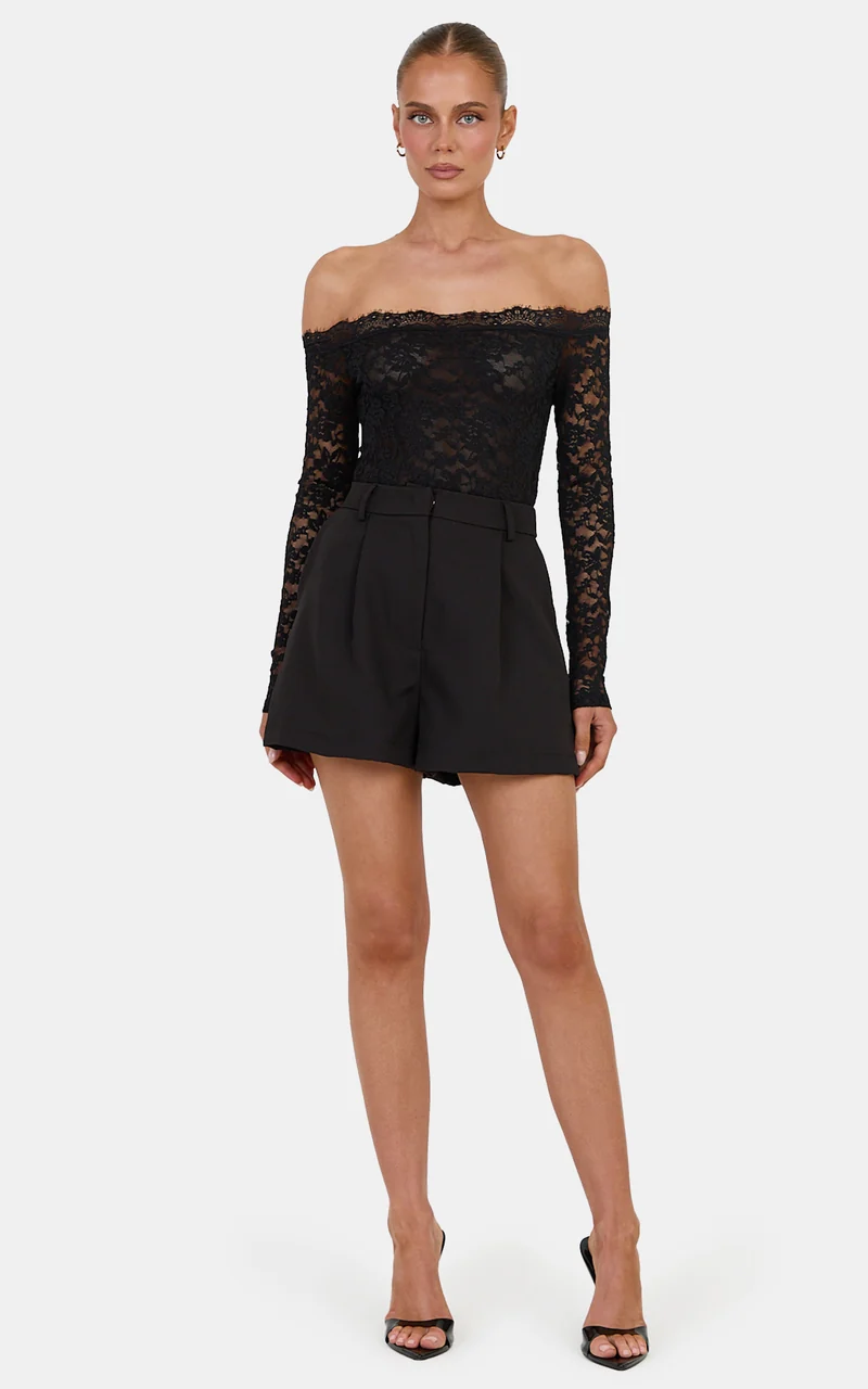 Victoria Shorts - Tailored A Line Shorts in Black