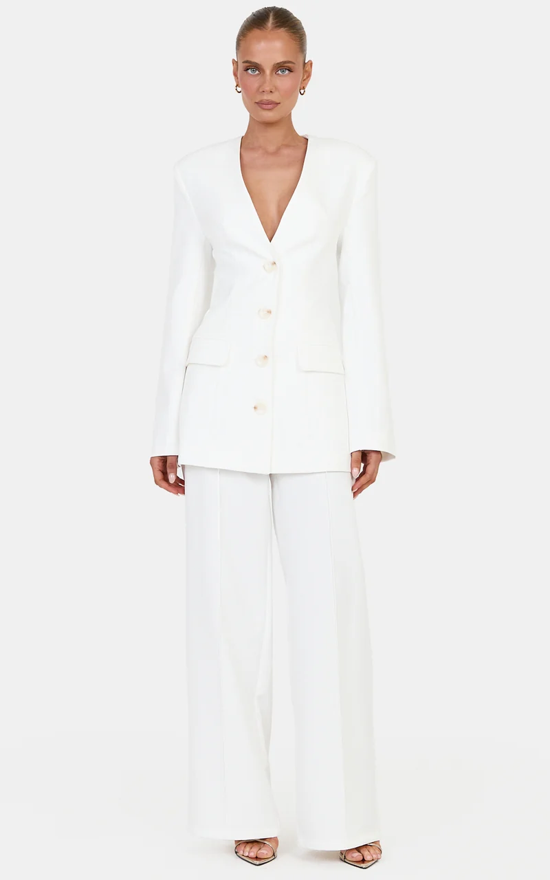 Victoria Pants - Relaxed Tailored Pants in Off White