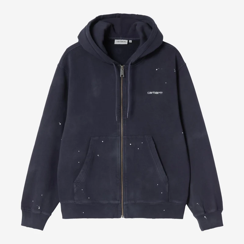 Carhartt WIP Herrjacka med huva för målare | Mörkblå Destroy Wash Splatter