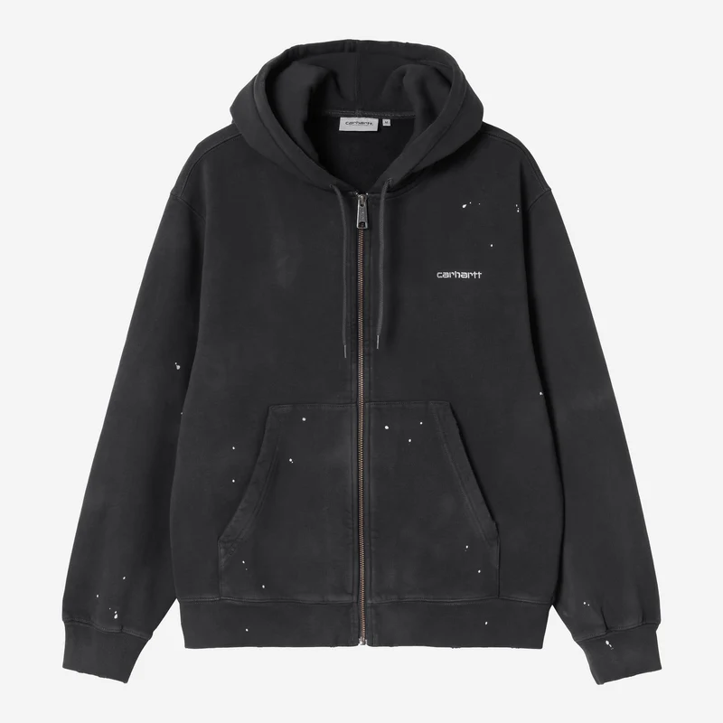 Carhartt WIP Herrjacka med huva för målare | Svart Destroy Wash Splatter