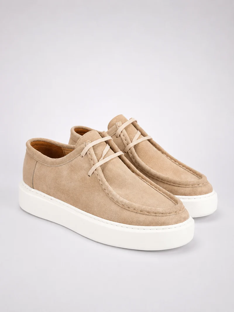 Suede frame shoes - Beige
