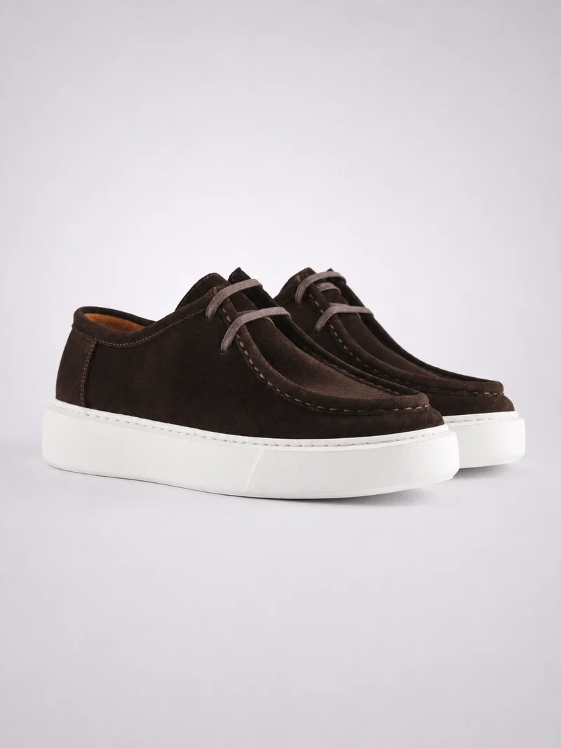 Suede frame shoes - Brown