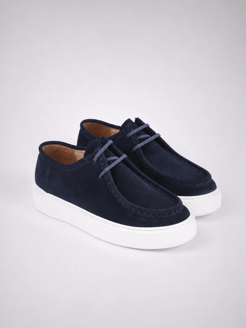 Suede frame shoes - navy blue