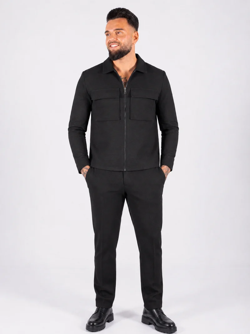 Textured Matching Set - Black