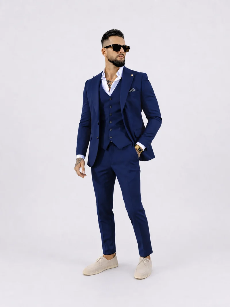 Suit Three Piece Havana Royal Blue