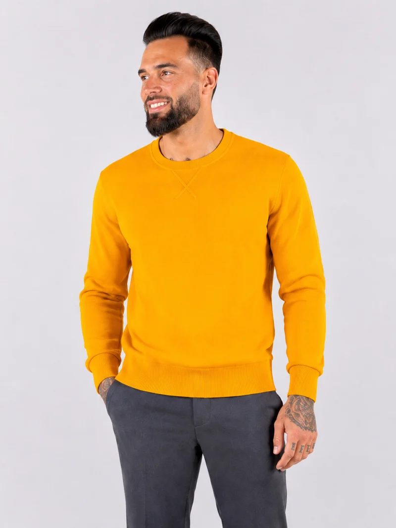 Crewneck Sweatshirt, Plain - Orange