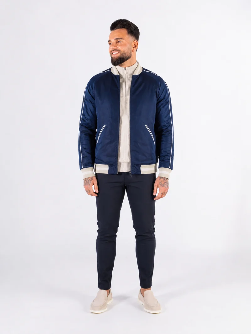 Colour Block Baseball jacket - Navy