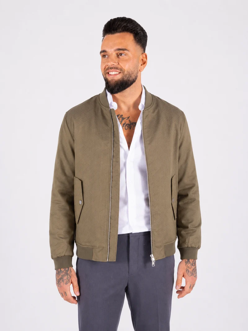 Smart Bomber Jacket - Brown