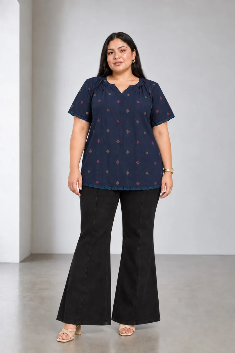 Civan|Cotton Round Neck Relaxed Top