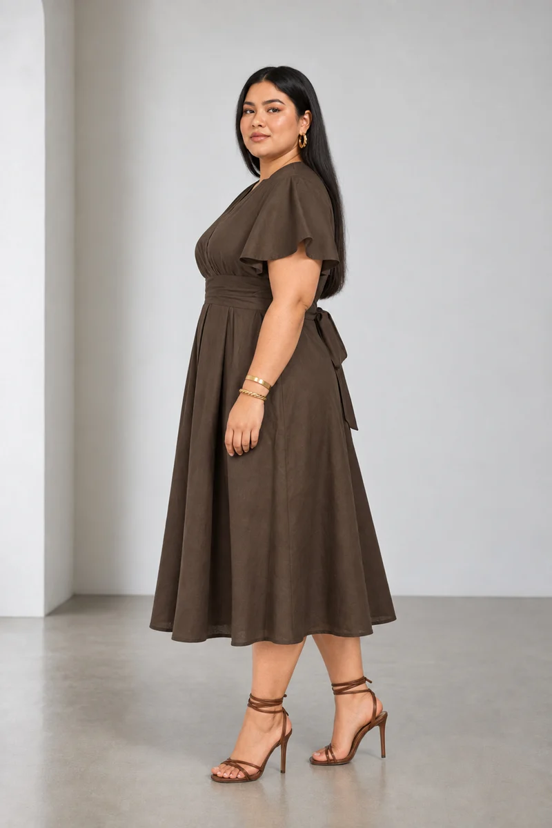 Vesna|Cotton Fit Flared Midi Dress
