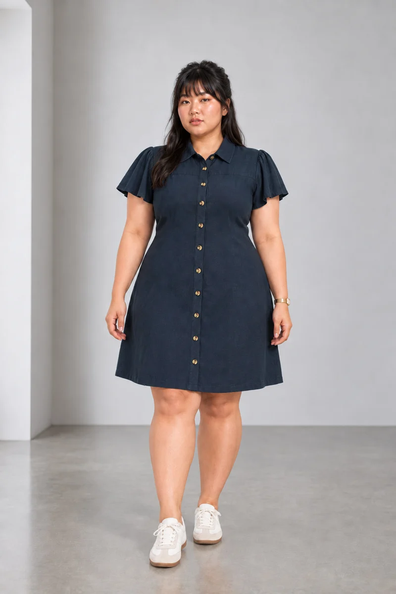 Covina|Viscose Aline Shirt Dress