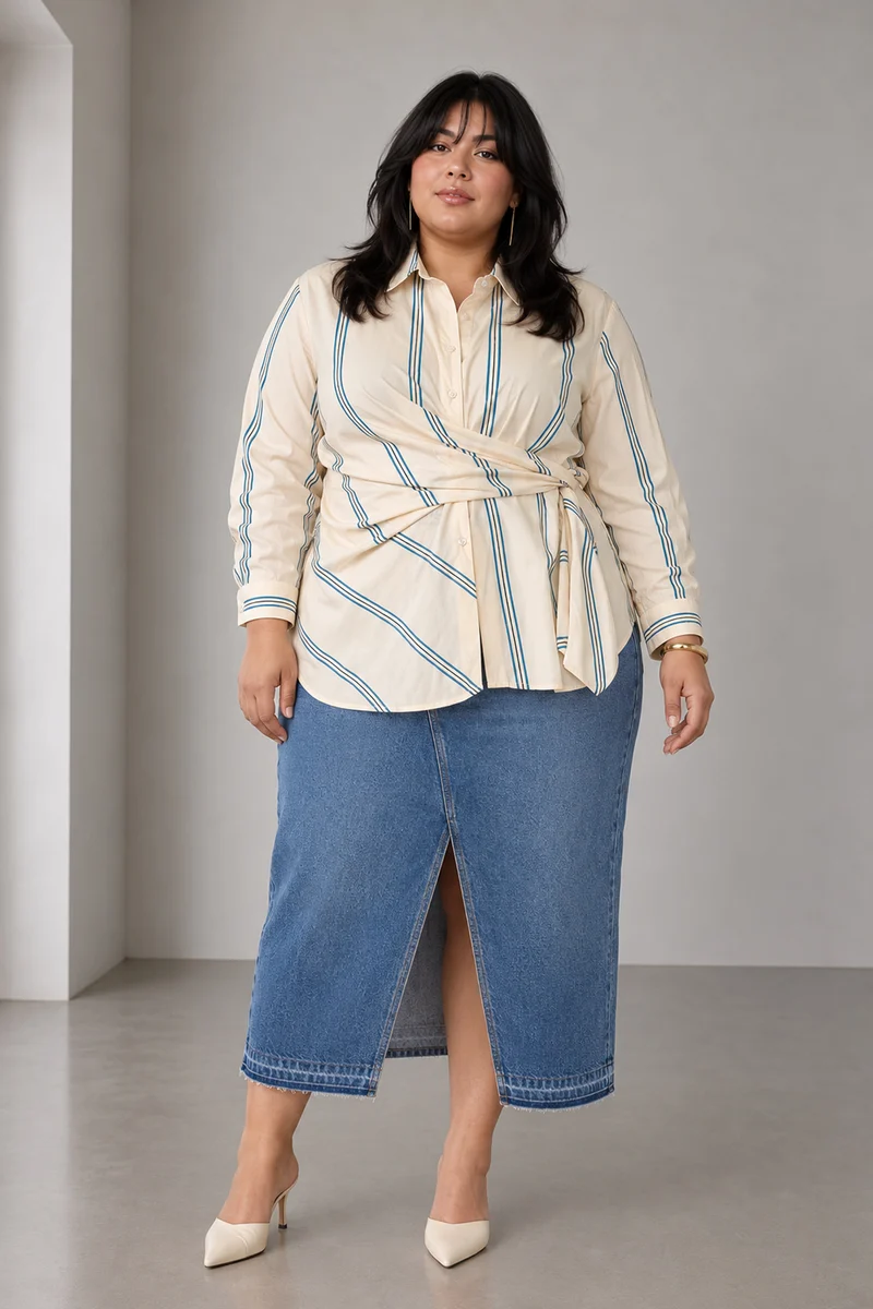 Cenya|Cotton Tie Up Wrap Shirt