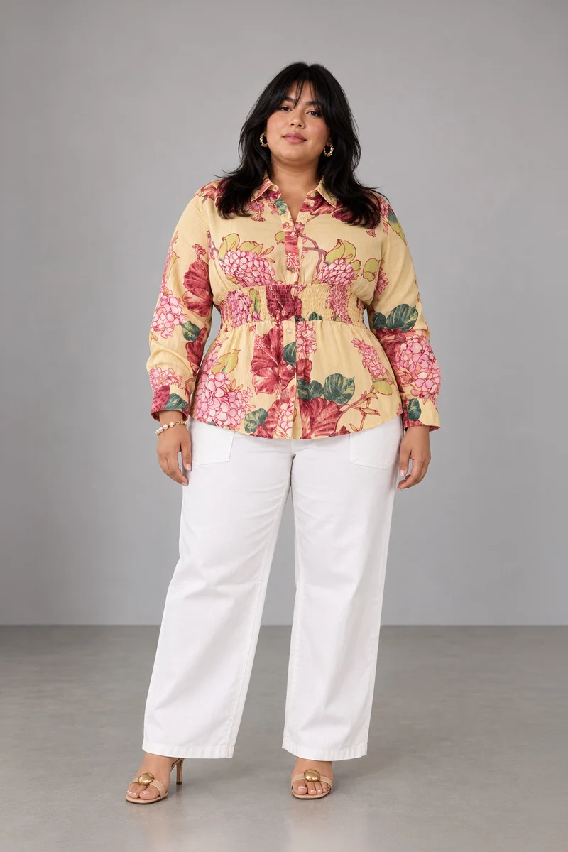 Ravio|Cotton Smocked Waist Shirt