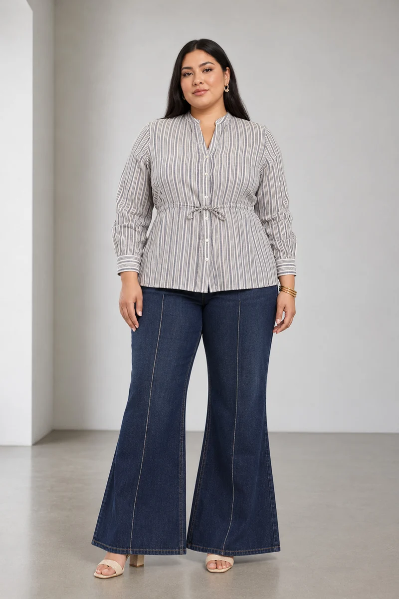 Elden|Cotton Shirt With Drawstring Waist