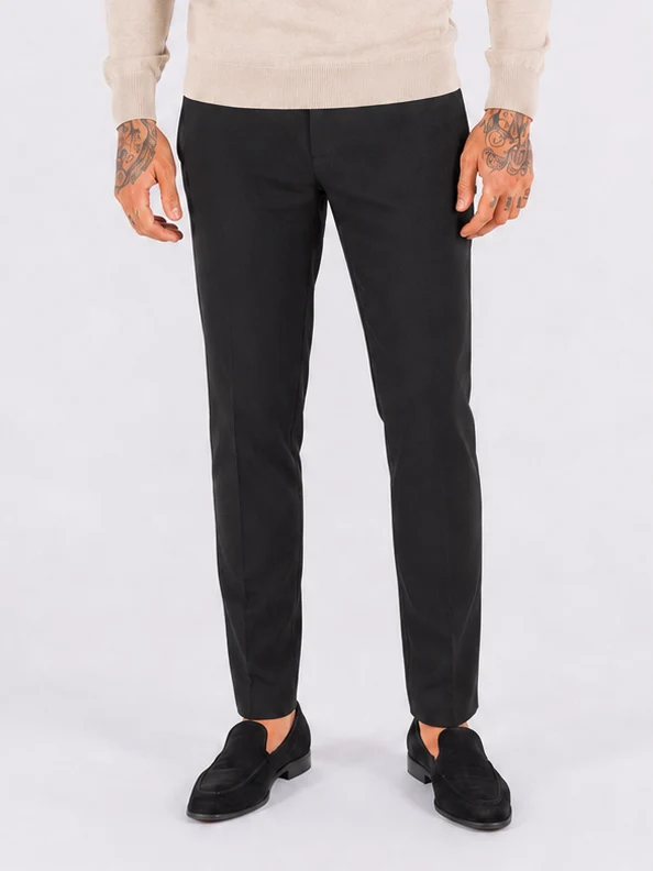 Slim Fit Tailored Pantalon Black