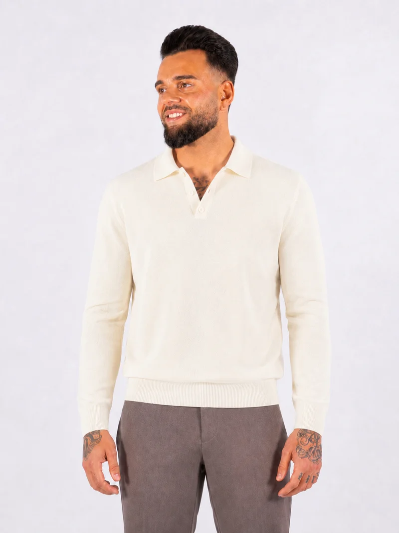Polo Knitwear, Plain - White