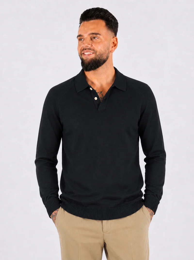 Knitted Polo Black