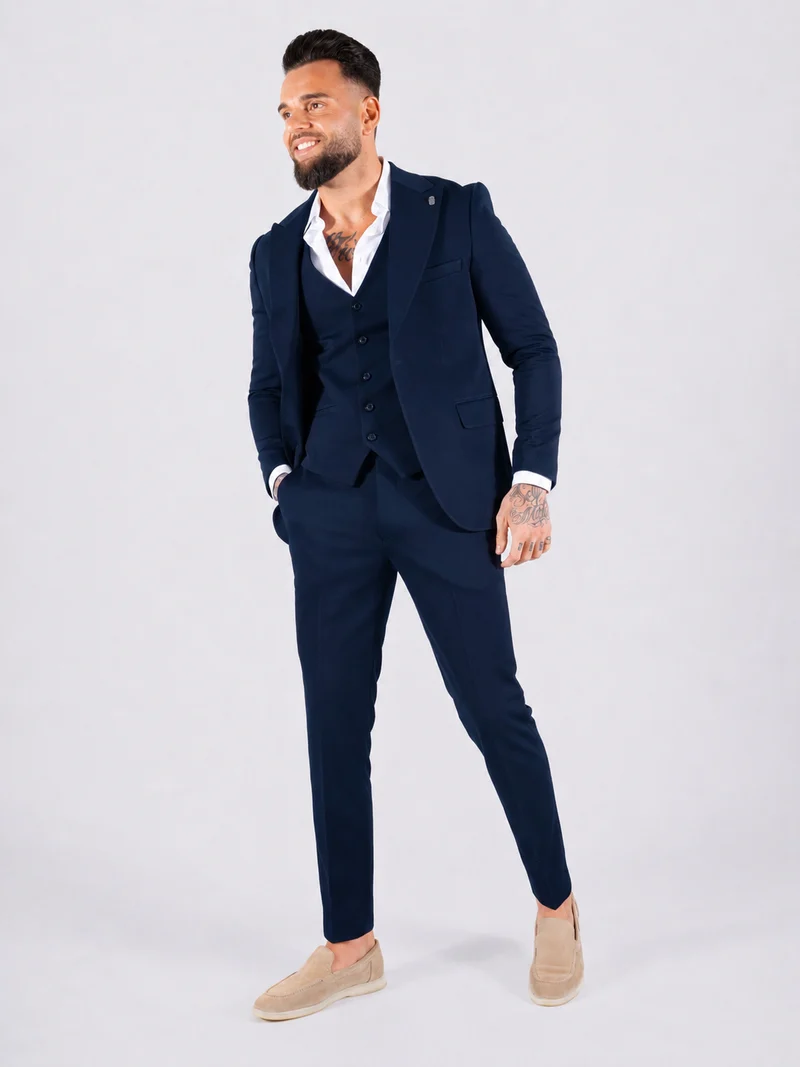 Suit Three Piece Havana Navy Blue