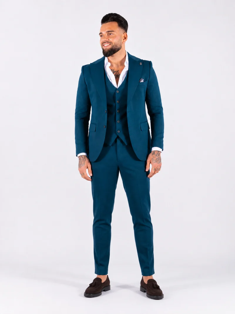 Suit Three Piece Havana Cobalt Green