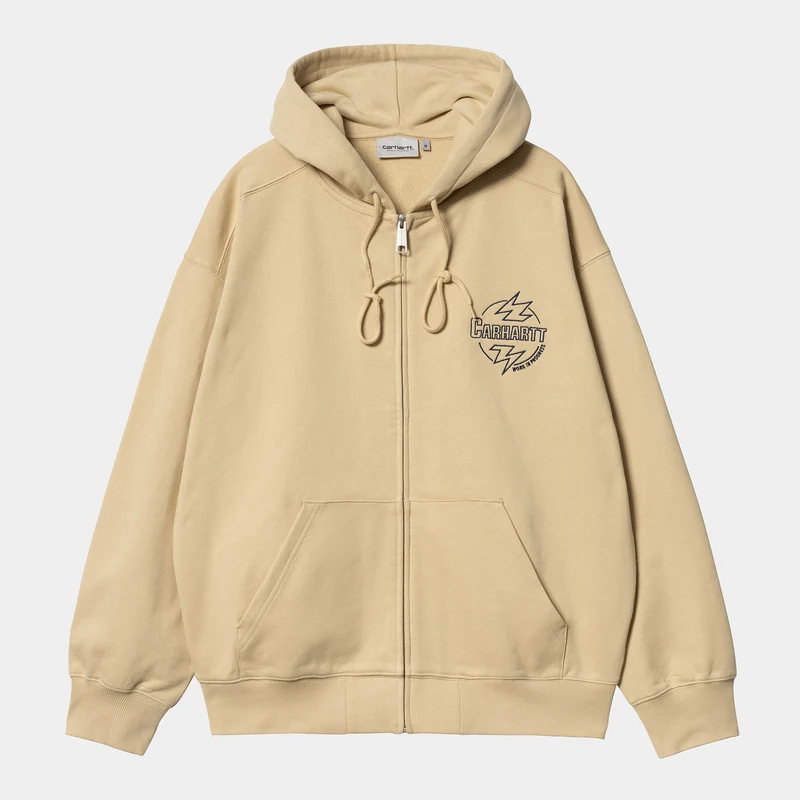 Carhartt WIP Herr Ablaze Zip Front Jacka Hoodie - Cornsilk