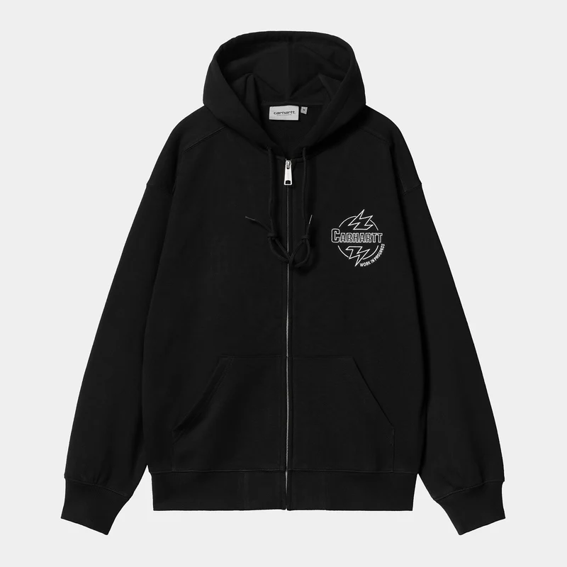Carhartt WIP Herr Ablaze Zip Front Jacka Hoodie - Svart