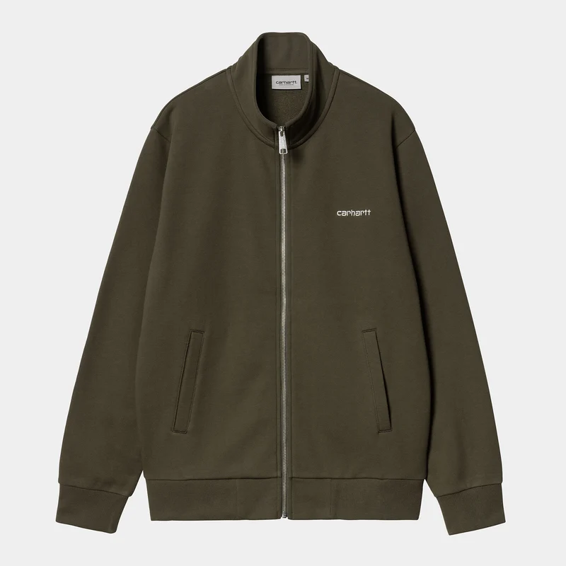Carhartt WIP Man Script Broderi Zip Front Jacka - Cypress