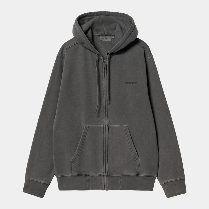 Carhartt WIP Herr Duster Script Zip Front Jacka Hoodie - Svart