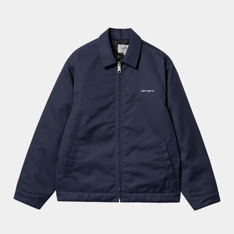 Carhartt WIP Man Module Script Jacket - Air Force Blå / Vit