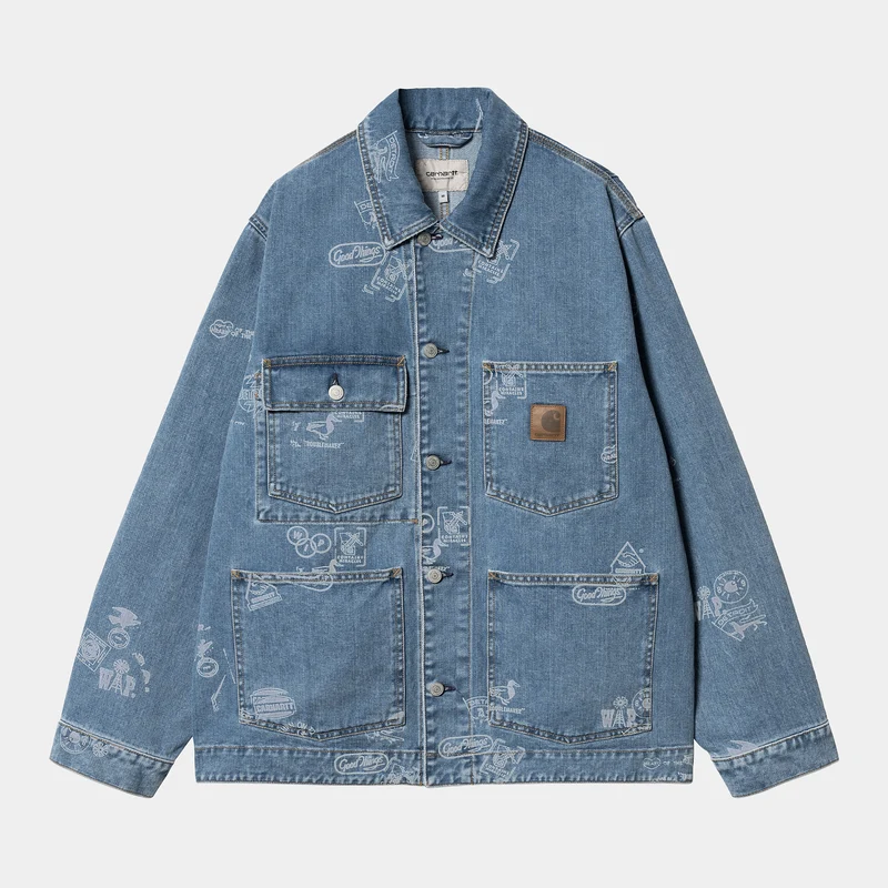 Carhartt WIP Stämpeljacka för män - Blå blekt